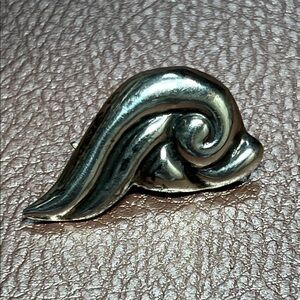 Vintage Sterling Silver Curved Wave Pin Pendant